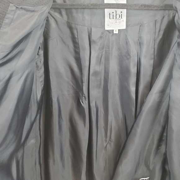 Tibi Jacket Black With White Piping Sz 4 - Picture 8 of 8